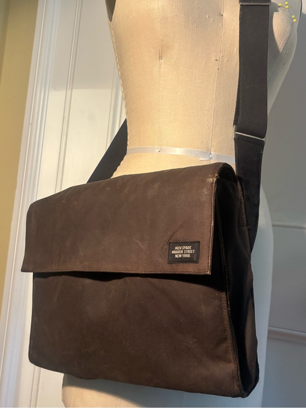 A Jack Spade Warren Street New York Brown Canvas Messenger Bag
